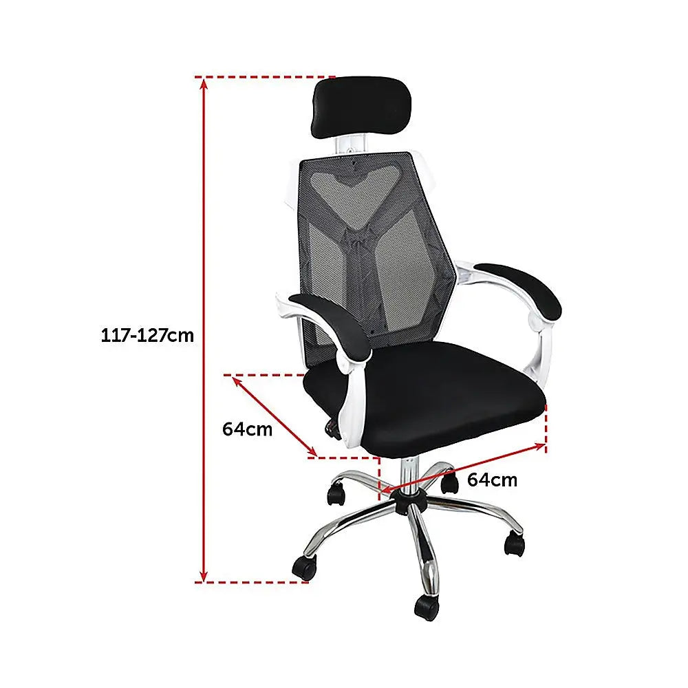 Office Chair Gaming Computer Chairs Mesh Back Foam Seat - White - Furniture > Office