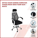 Office Chair Gaming Computer Chairs Mesh Back Foam Seat - White - Furniture > Office