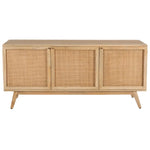 Olearia Buffet Table 150cm 3 Door Solid Mango Wood Storage Natural - Furniture > Living Room