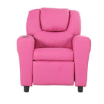 Oliver Kids Recliner Chair Sofa Children Lounge Couch PU Armchair - Pink - Furniture > Sofas