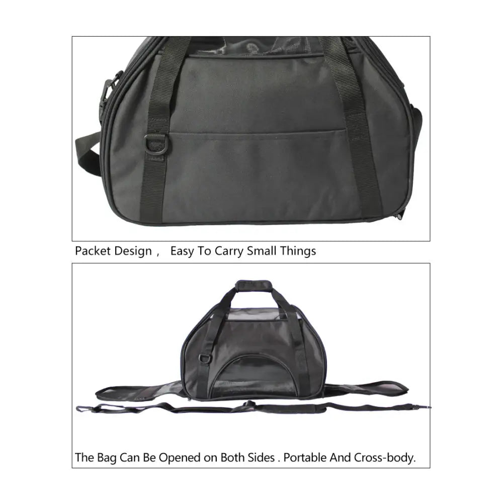 Ondoing Black Portable Pet Carrier Tote Travel Bag Kennel Soft Dog Crate Cage Outdoor - Pet Care > Cat Supplies > Cat