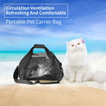 Ondoing Black Portable Pet Carrier Tote Travel Bag Kennel Soft Dog Crate Cage Outdoor - Pet Care > Cat Supplies > Cat