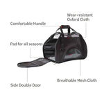 Ondoing Black Portable Pet Carrier Tote Travel Bag Kennel Soft Dog Crate Cage Outdoor - Pet Care > Cat Supplies > Cat