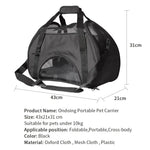 Ondoing Black Portable Pet Carrier Tote Travel Bag Kennel Soft Dog Crate Cage Outdoor - Pet Care > Cat Supplies > Cat