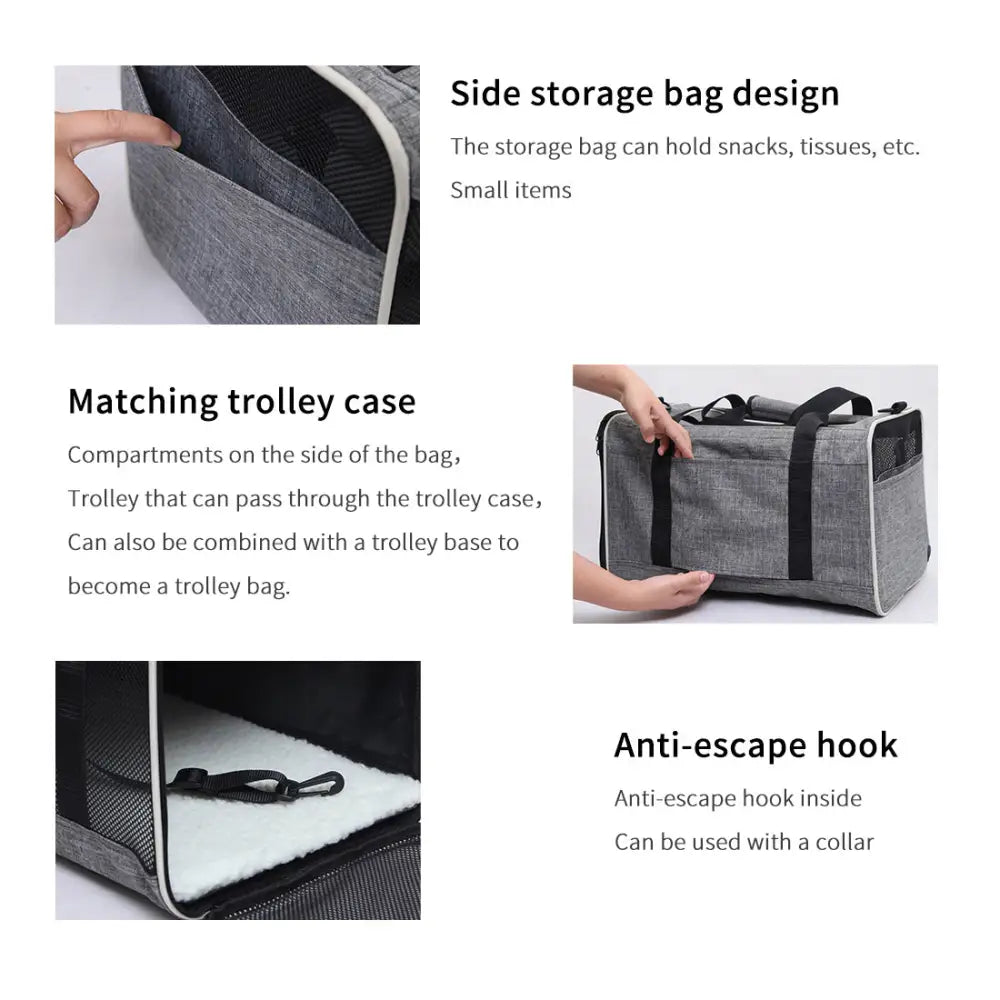 Ondoing Foldable Pet Carrier Bag Cat Dog Soft Crate Cage Kennel Tent Travel Portable Car - Pet Care > Cat Supplies >