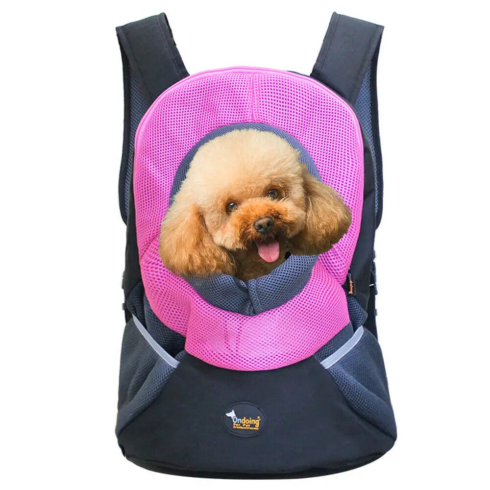 Ondoing Pet Carrier Backpack Adjustable Dog Puppy Cat Front Carrier Head Out - Pet Care > Cat Supplies > Cat Carriers &