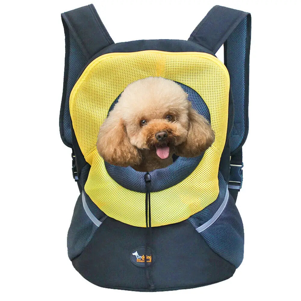 Ondoing Pet Carrier Backpack Adjustable Dog Puppy Cat Front Carrier Head Out - Pet Care > Cat Supplies > Cat Carriers &