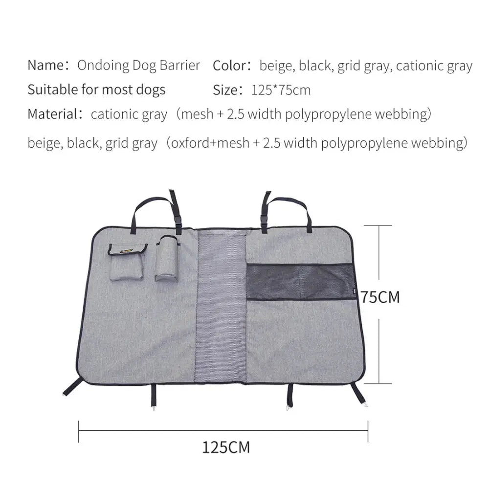 Ondoing Pet Dog Barrier Car Back Seat Fence Isolation Divider Net Safety Mesh Guard Kids-grey - Pet Care > Dog Supplies