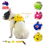 Ondoing Pet Saddle Bag Dog Harness Backpack Hiking Traveling Outdoor Bags Cute Costume (Pink pig bag with leash)L - Pet
