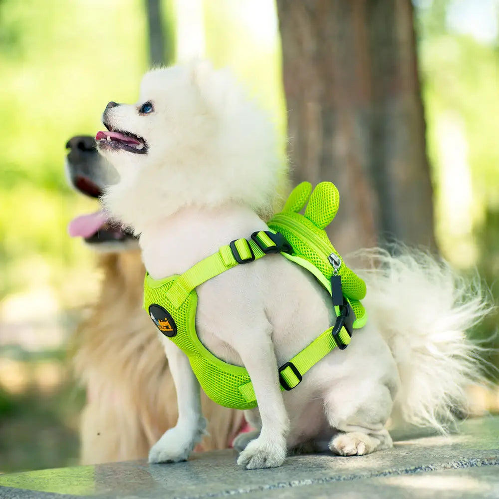 Ondoing Pet Saddle Bag Dog Harness Backpack Hiking Traveling Outdoor Bags Cute Costume (Pink pig bag with leash)L - Pet