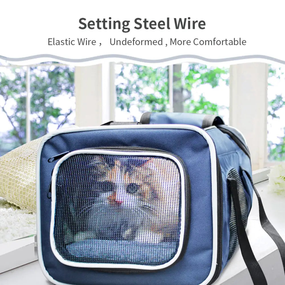 Ondoing Portable Pet Carrier Tote Travel Bag Kennel Soft Dog Crate Cage Indoor Outdoor - Pet Care > Cat Supplies > Cat