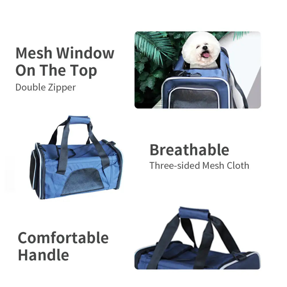 Ondoing Portable Pet Carrier Tote Travel Bag Kennel Soft Dog Crate Cage Indoor Outdoor - Pet Care > Cat Supplies > Cat