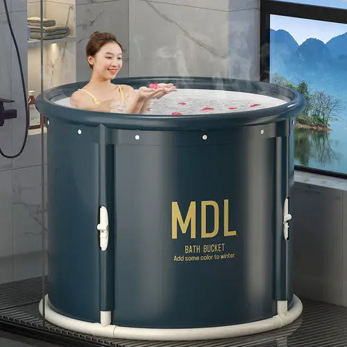 One-Click collapse Portable Foldable oxford Bathtub Water Tube Spa Bath Bucket 70x65cm - Furniture > Bathroom > Bathtubs