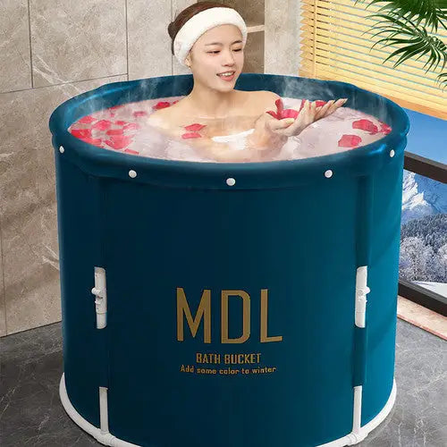 One-Click collapse Portable Foldable oxford Bathtub Water Tube Spa Bath Bucket 70x65cm - Furniture > Bathroom > Bathtubs