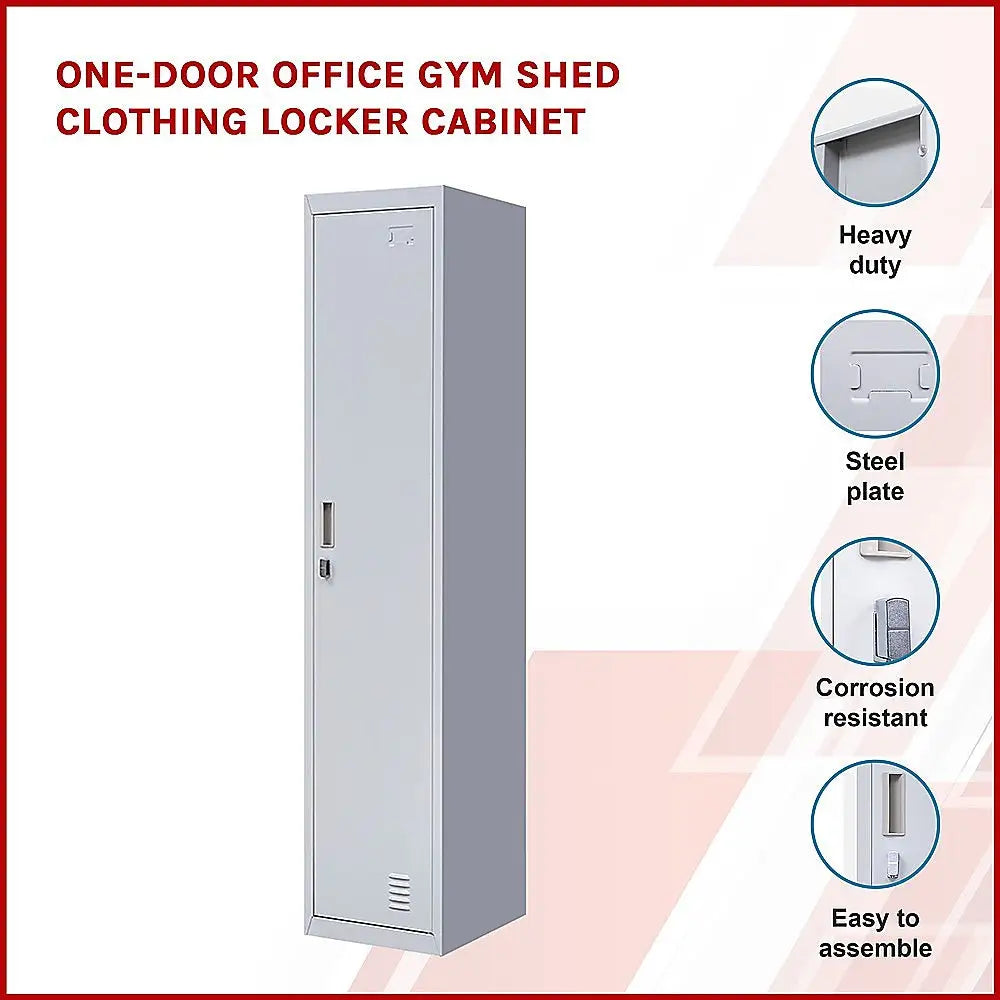 One-Door Office Gym Shed Clothing Locker Cabinet - Furniture > Office