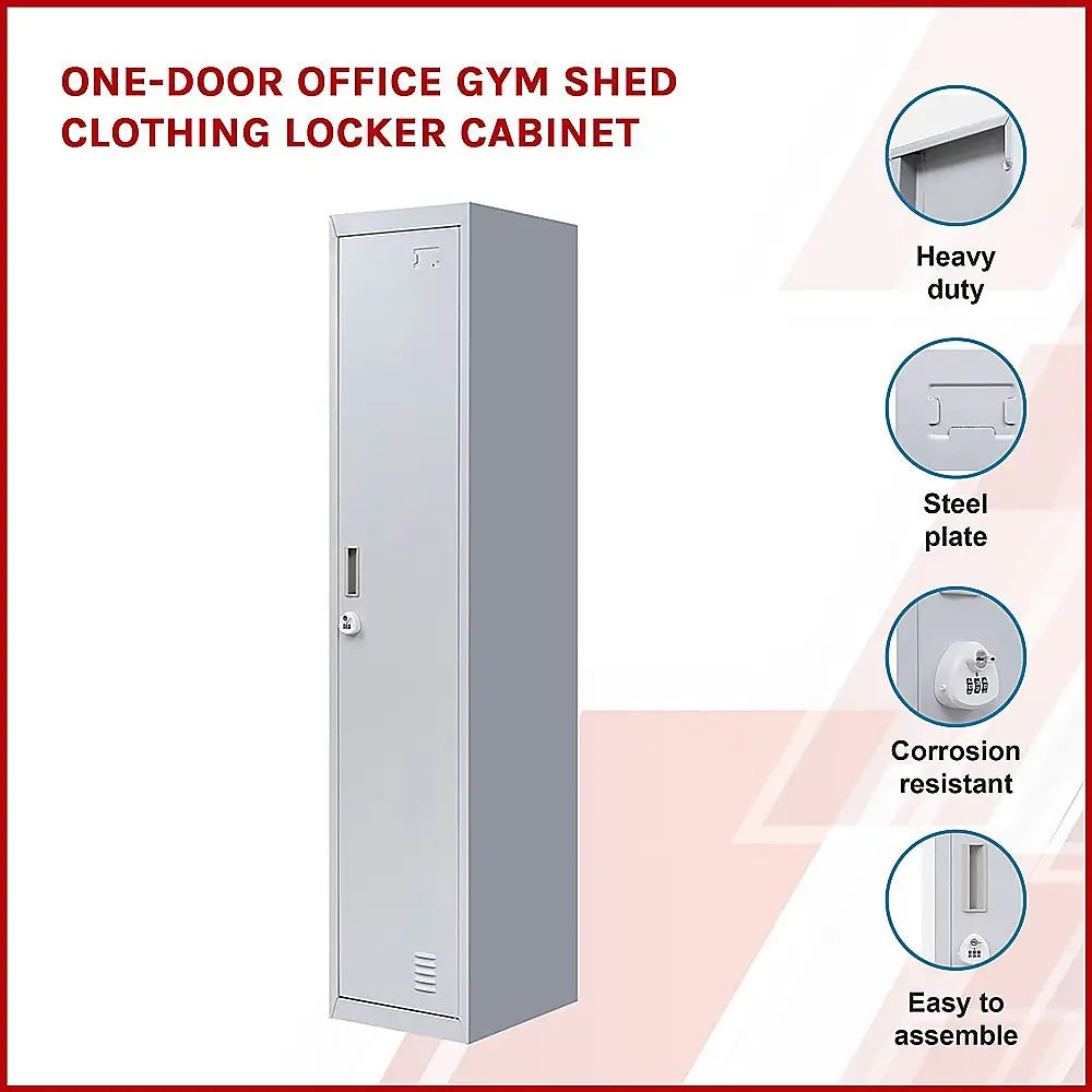 One-Door Office Gym Shed Clothing Locker Cabinet - Furniture > Office