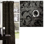 One Piece of Options Flocking Unlined Curtain 110 x 213 cm Charcoal - Home & Garden > Curtains