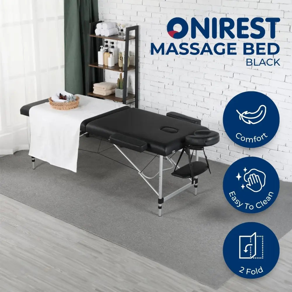ONIREST 2 Fold Adjustable Portable Massage Bed (Black)OR-MTP-101-NS - Furniture > Mattresses
