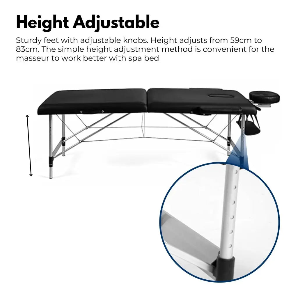 ONIREST 2 Fold Adjustable Portable Massage Bed (Black)OR-MTP-101-NS - Furniture > Mattresses