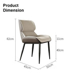 Orange Brown Italian Minimal List Dining Chairs PU Retro Chair Cafe Kitchen Modern Metal Legs x2 - Furniture > Dining