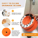 Orange Interactive Slow Feeder Cat Bowl - 15° Tilt Design Puzzle Feeder for Healthy Eating - Pet Care > Cat Supplies >