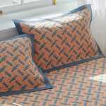 Orange letters Soft Cotton Gauze Pillowcase Set - Breathable Non-slip Extra Large (Pillow Core Not Included)56x80cm