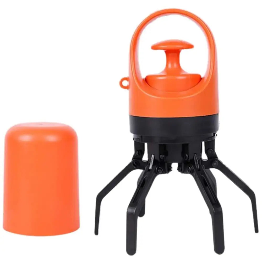 Orange Portable Dog Poop Scooper - Outdoor Pet Waste Picker Six-Claw Dog Waste Tool for Easy Clean-Up Travel-Friendly