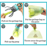 Orange Portable Dog Poop Scooper - Outdoor Pet Waste Picker Six-Claw Dog Waste Tool for Easy Clean-Up Travel-Friendly