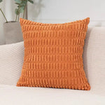 Orange Set of 2 Corduroy Style Throw Pillow Covers - Machine Washable 40*40CM - Home & Garden > Bedding > Pillowcases