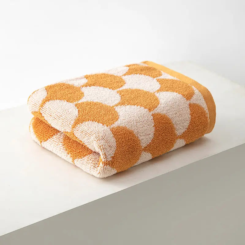 Orange Thickened and Enlarged Cotton Hand Towels - 3 Pack (34x74cm) - Soft and Absorbent Bath Towels for Adults - Home