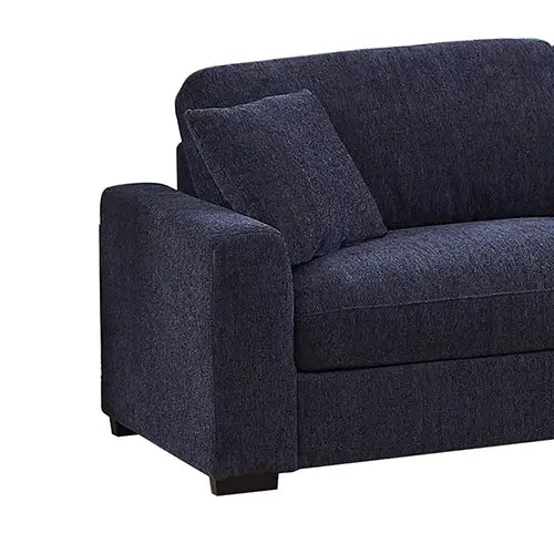 Orion Corner Sofa Premium Fabric Upholstery Padded Seat Wooden Frame Rubber Wooden Legs with Ottoman - Furniture > Bar