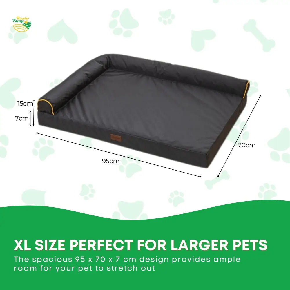 Orthopaedic Dog Bed XL Grey - Memory Foam Mattress Waterproof Removable Cover - Pet Care > Dog Supplies > Dog Beds