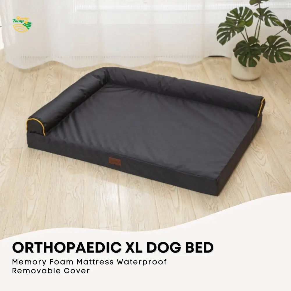 Orthopaedic Dog Bed XL Grey - Memory Foam Mattress Waterproof Removable Cover - Pet Care > Dog Supplies > Dog Beds