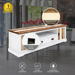 Orville ETU Entertainment TV Unit 214cm 2 Door Solid Acacia Timber - Multi Color - Furniture > Living Room
