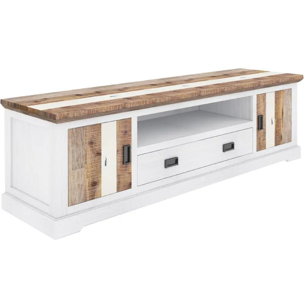 Orville ETU Entertainment TV Unit 214cm 2 Door Solid Acacia Timber - Multi Color - Furniture > Living Room