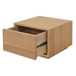 Oscar 1 Drawer Low Bedside Table (Natural) - Furniture > Bedroom > Bedside Tables