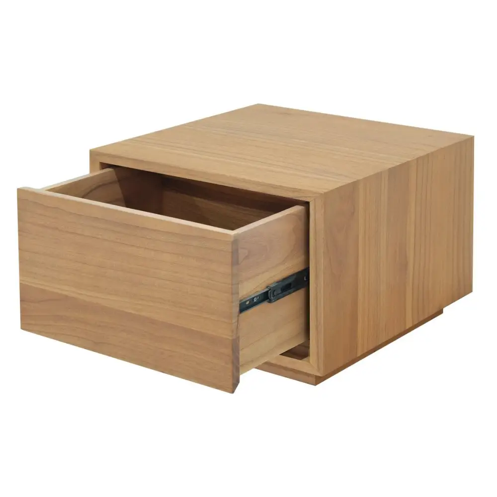 Oscar 1 Drawer Low Bedside Table (Natural) - Furniture > Bedroom > Bedside Tables