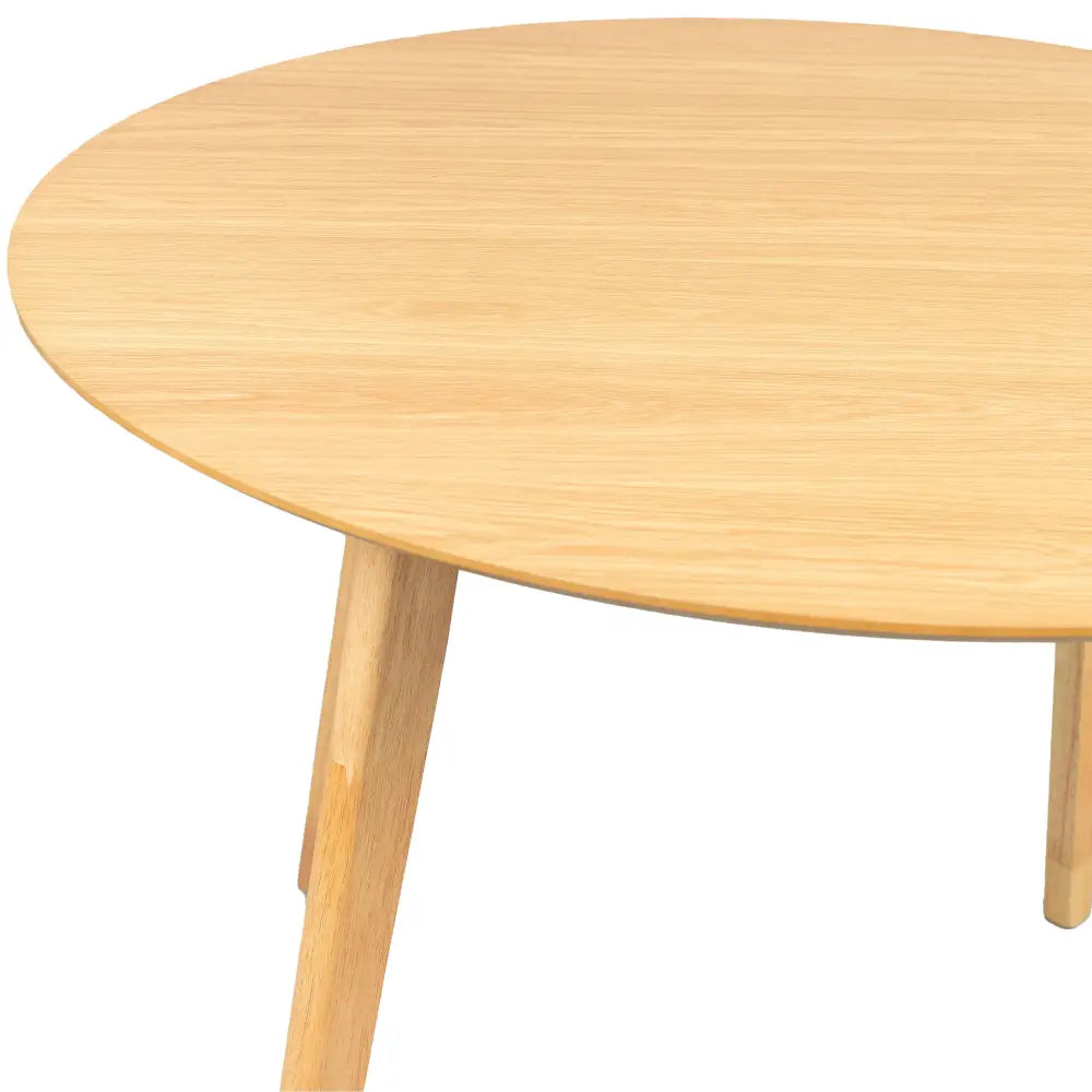 Oscar 5pc Dining Set 100cm Round Table 4 Chair Fabric Seat Scandinavian Style - Furniture > Dining