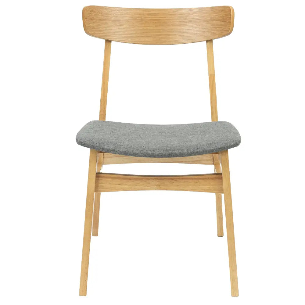 Oscar 5pc Dining Set 100cm Round Table 4 Chair Fabric Seat Scandinavian Style - Furniture > Dining