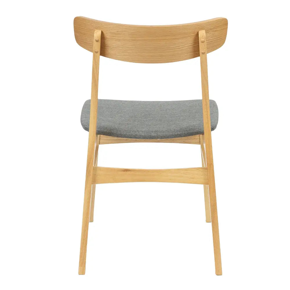 Oscar 5pc Dining Set 100cm Round Table 4 Chair Fabric Seat Scandinavian Style - Furniture > Dining
