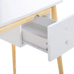 Oslo Desk with Drawer in White & Natural - Furniture > Office