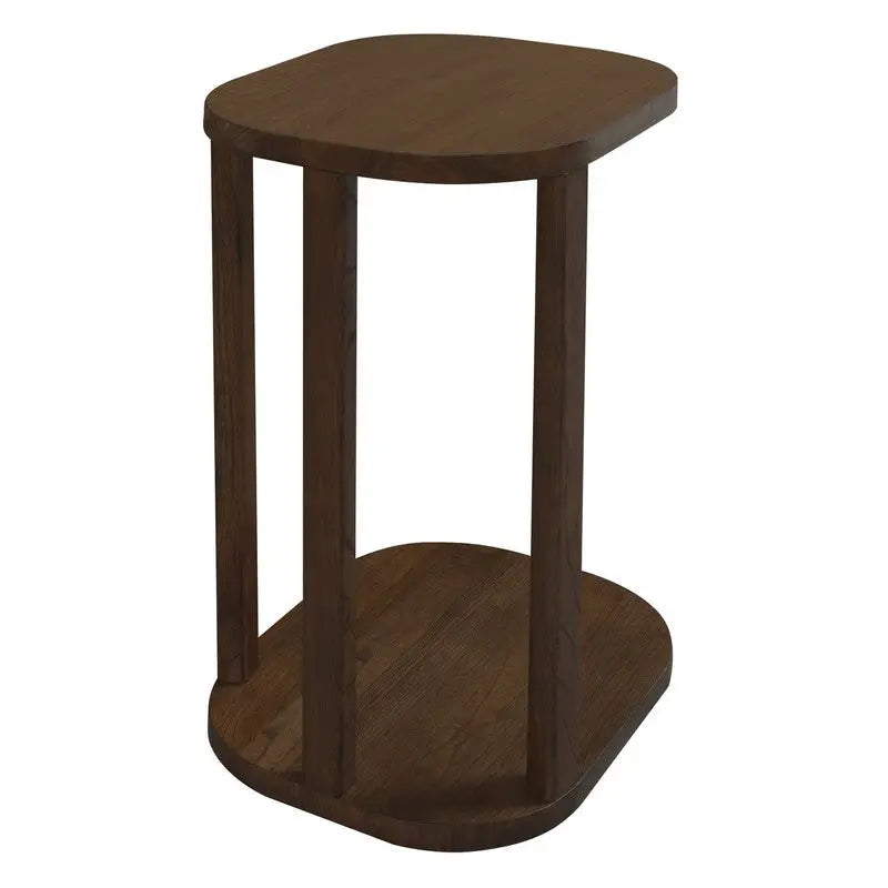 Oslo Solid Mindi Side/Laptop Table (Walnut) - Furniture > Living Room > Side Tables