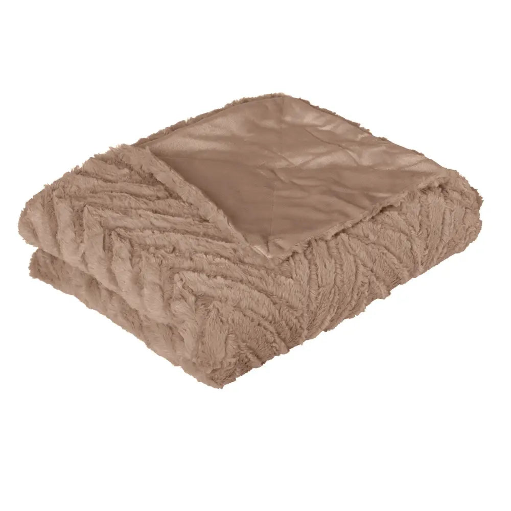 Ottawa Plush Faux Fur Throw Rug Champagne - Home & Garden > Bedding