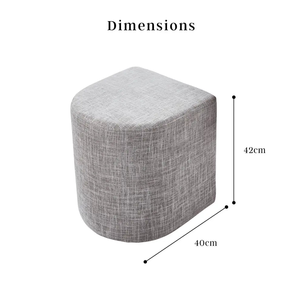 Ottoman Stool Linen Fabric Footstool Foot Rest Pouffe Pouf Seat - Dark Grey - Furniture > Living Room > Ottomans &