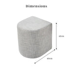 Ottoman Stool Linen Fabric Footstool Foot Rest Pouffe Pouf Seat - Cream Grey - Furniture > Living Room > Ottomans &