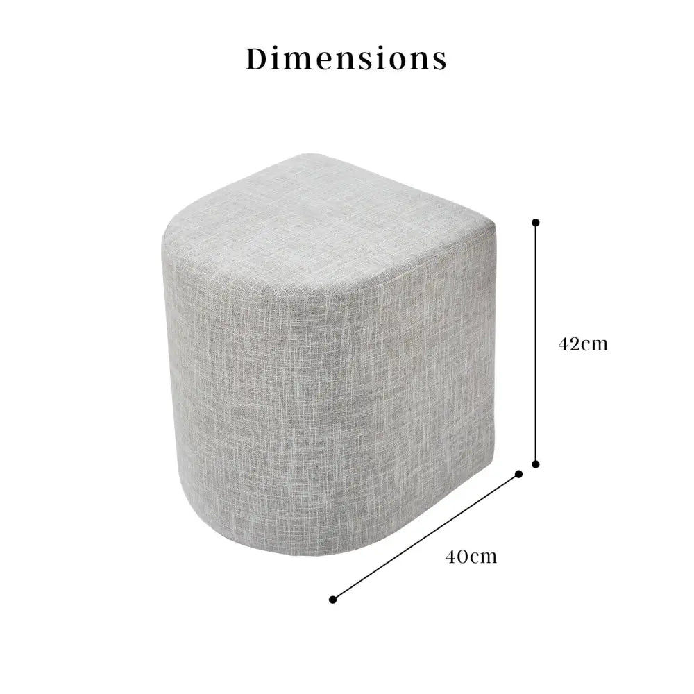 Ottoman Stool Linen Fabric Footstool Foot Rest Pouffe Pouf Seat - Cream Grey - Furniture > Living Room > Ottomans &