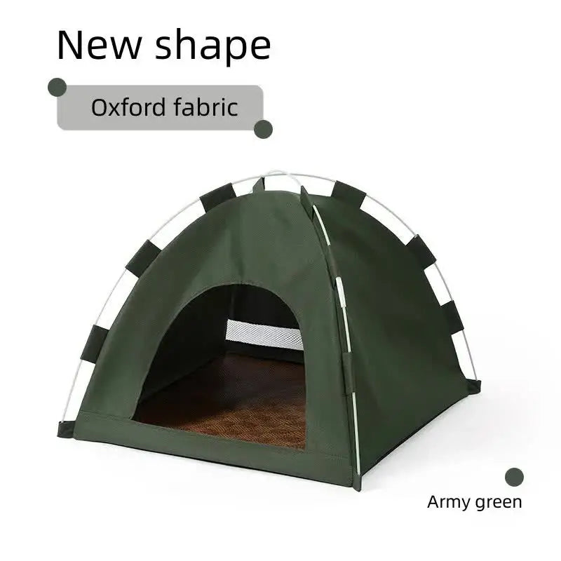 Outdoor Cat House,Pet Tent -Windproof and Dustproof Shelter for Small Pets Green Size: S 35*35*30cm - Pet Care > Cat