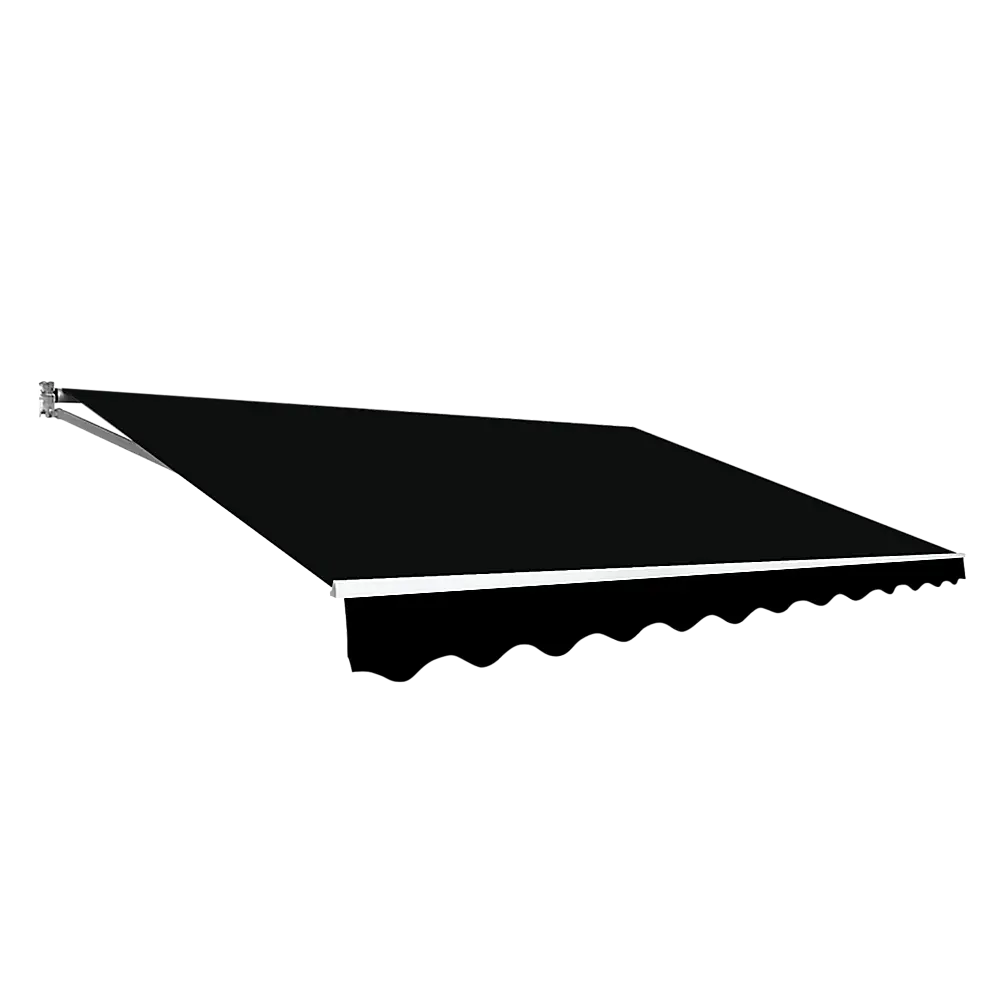 Outdoor Folding Arm Awning Retractable Sunshade Canopy Black 3.0m x 2.5m - Home & Garden > Shading