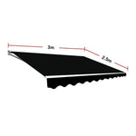 Outdoor Folding Arm Awning Retractable Sunshade Canopy Black 3.0m x 2.5m - Home & Garden > Shading