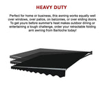 Outdoor Folding Arm Awning Retractable Sunshade Canopy Black 3.0m x 2.5m - Home & Garden > Shading